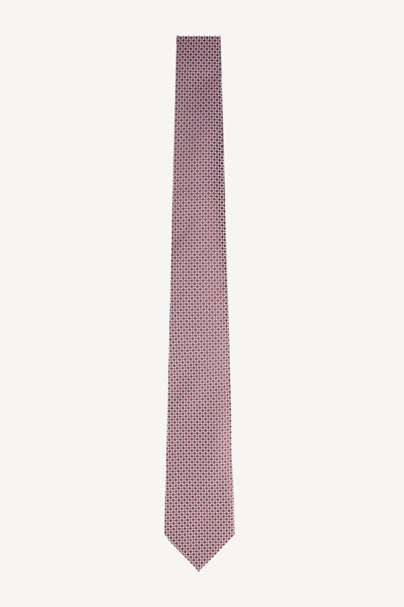 Erkek Kiremit Desenli Kravat - 1