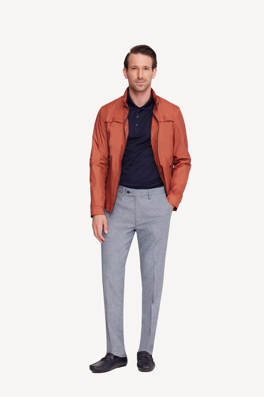 Erkek Kiremit Yazlık Spor Mont Kapüşonlu