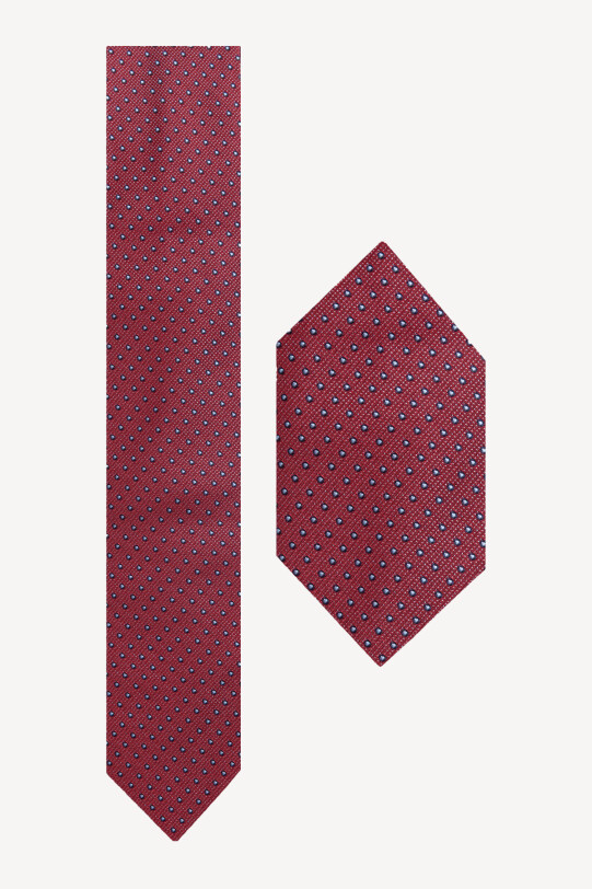 Erkek Kırmızı Kravat Mendil Set - YSF