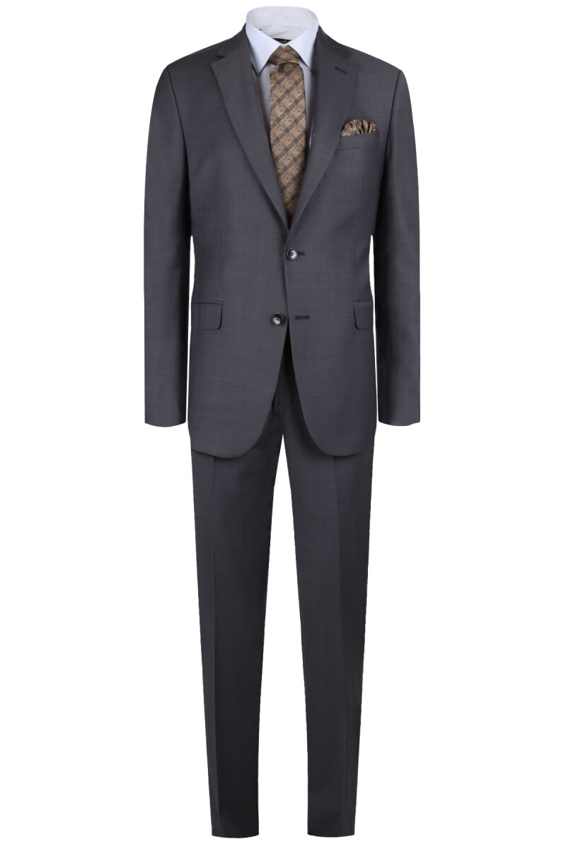 Erkek Koyu Kahverengi Klasik Takım Elbise - 1