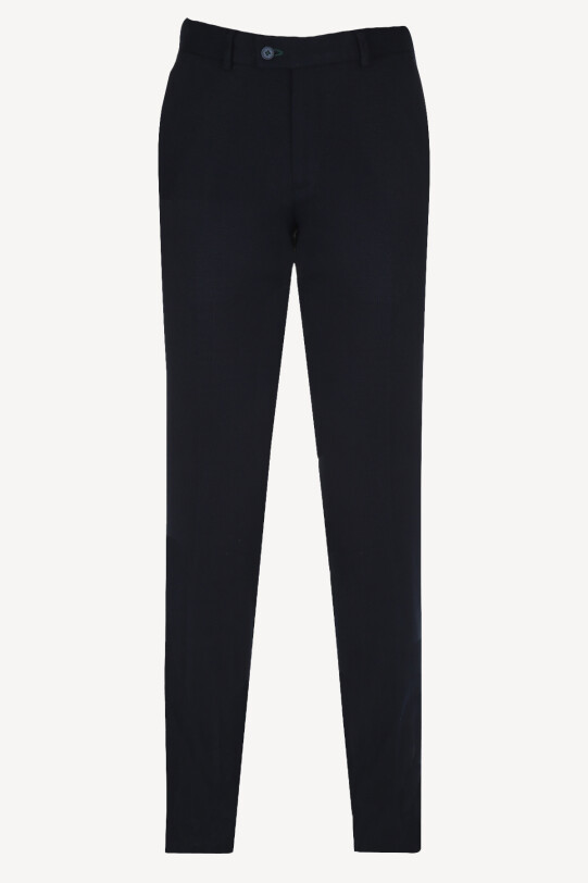 Erkek Koyu Lacivert Desenli Spor Regular Fit Kanvas Pantolon