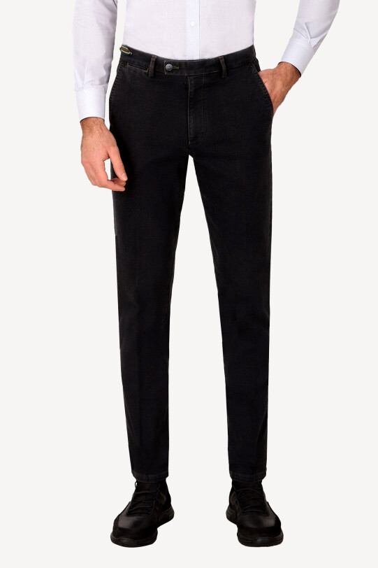 Erkek Koyu Lacivert Regular Fit Düz Pantolon