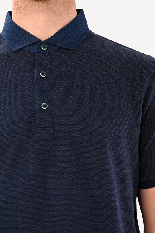 Erkek Koyu Lacivert Regular Fit Polo Yaka Tshirt