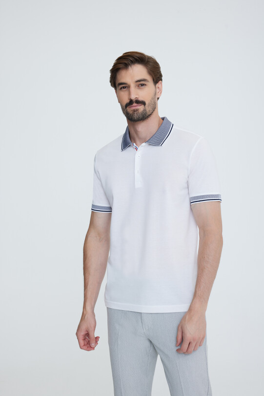 Erkek Krem Polo Yaka T-shirt
