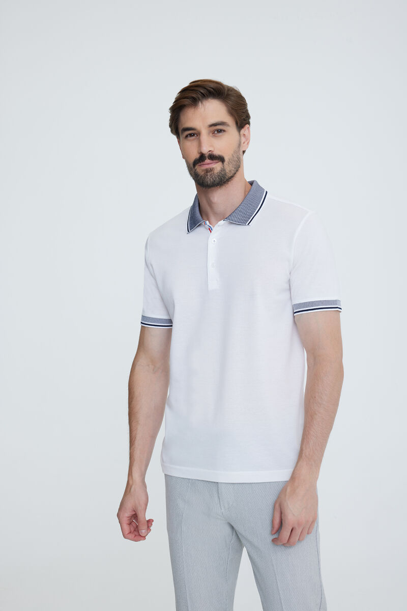 Erkek Krem Polo Yaka T-shirt - 2