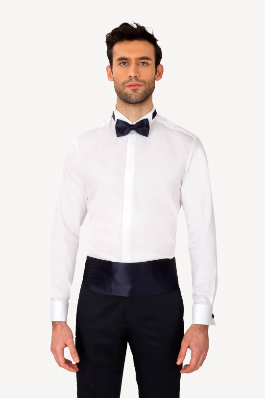 Erkek Lacivert Damatlık Kuşak Takım