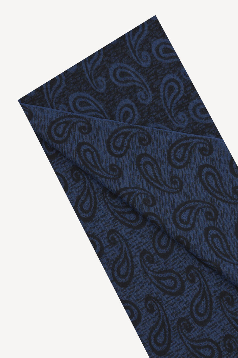 Erkek Lacivert Desenli Kaşkol - 2