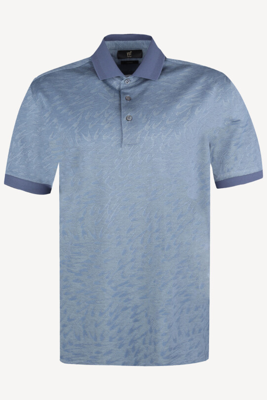 Erkek Lacivert Desenli Polo Yaka Tshirt