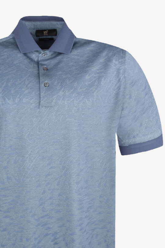 Erkek Lacivert Desenli Polo Yaka Tshirt
