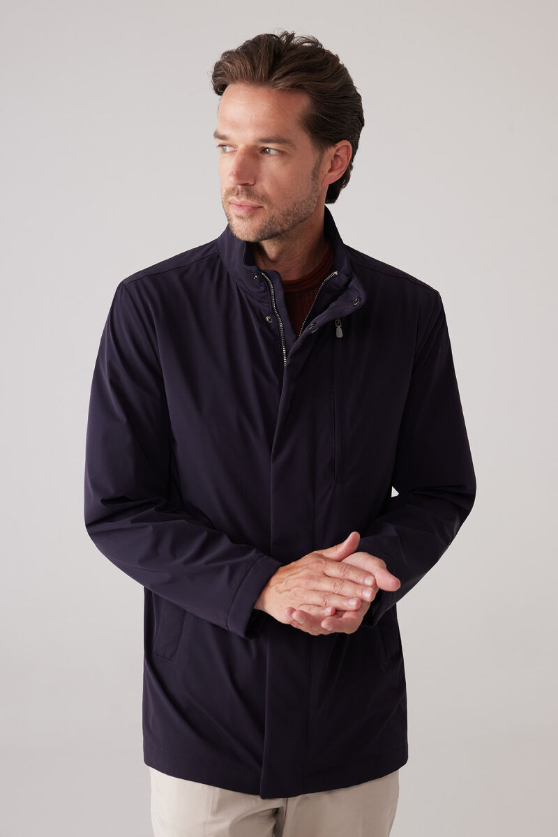 Erkek Lacivert Regular Fit Dik Yaka Yazlık Mont - 5