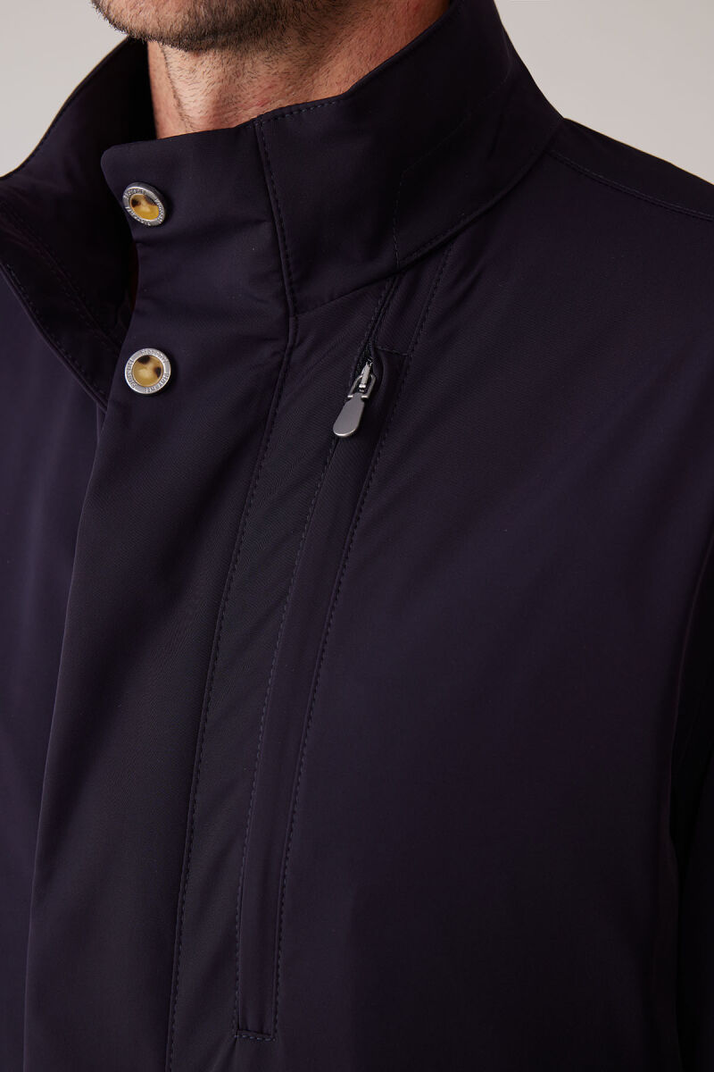 Erkek Lacivert Regular Fit Dik Yaka Yazlık Mont - 7
