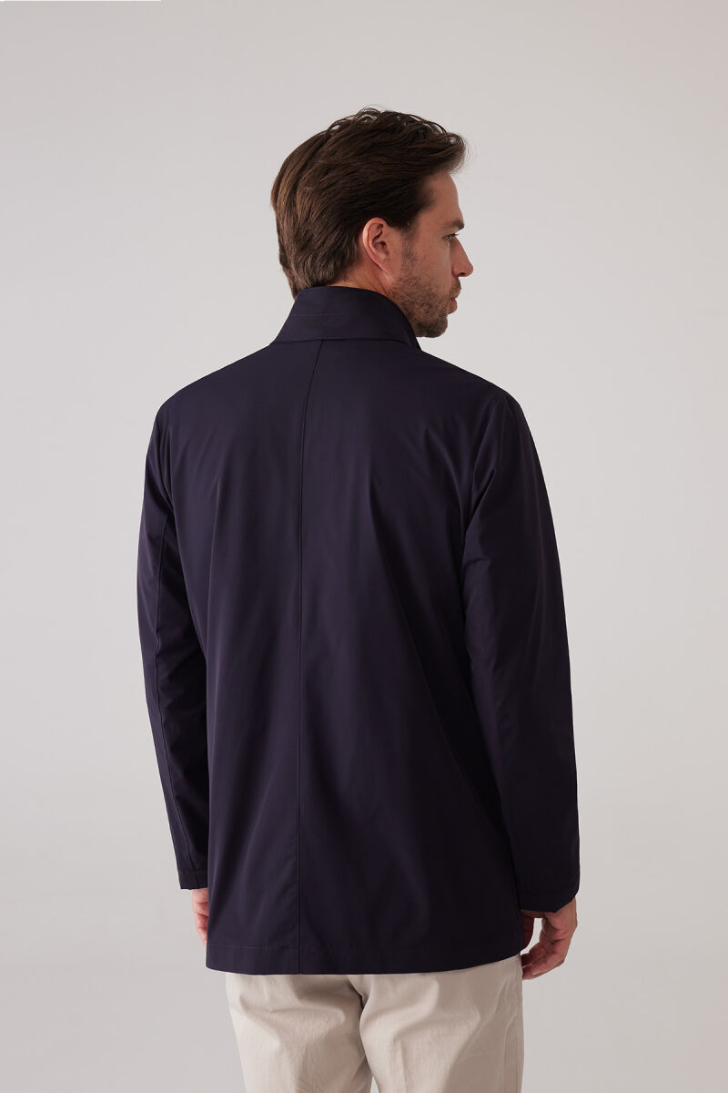 Erkek Lacivert Regular Fit Dik Yaka Yazlık Mont - 8