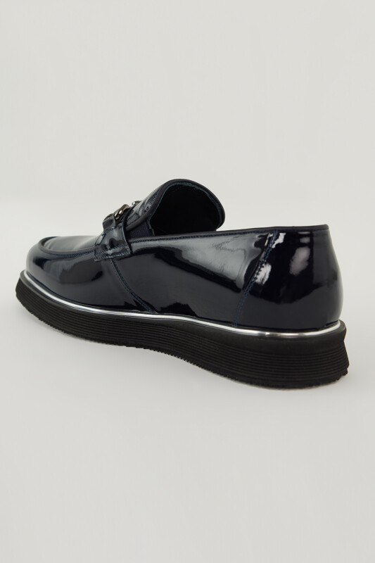 Erkek Lacivert Eva Taban Tokalı Rugan Ayakkabı