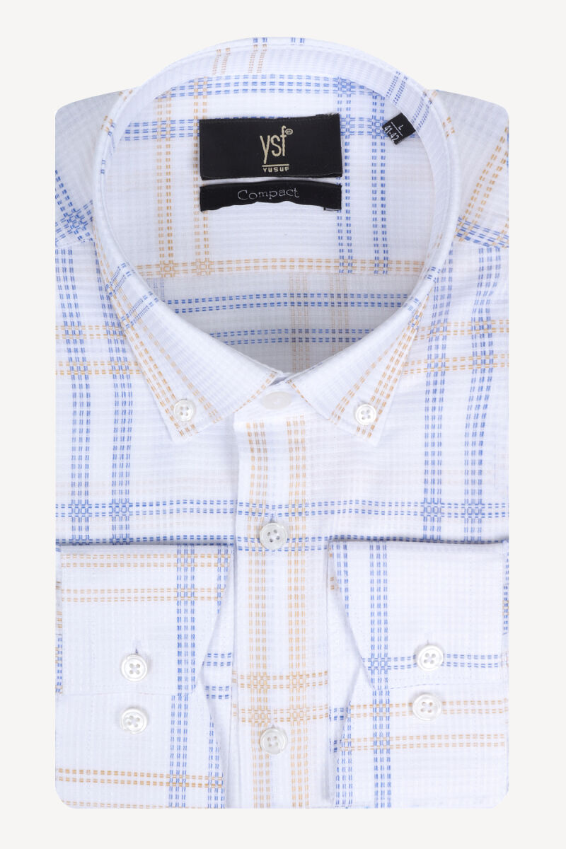 Erkek Lacivert Kareli Slim Fit Gömlek - 3