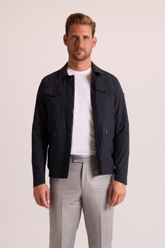 Erkek Lacivert Klasik Yaka Yazlık Mont