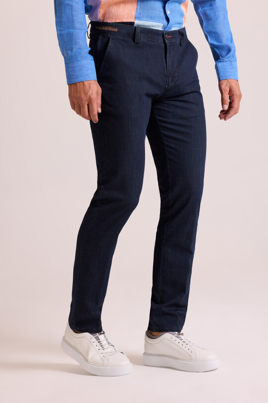 Erkek Lacivert Kot Pantolon