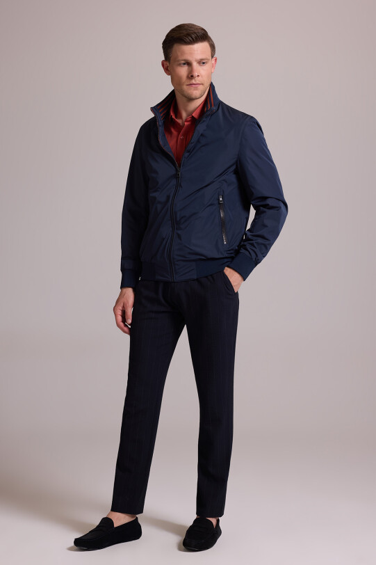 Erkek Lacivert Mont Yazlık Spor Altı Lastikli