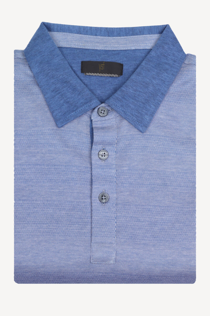 Erkek Lacivert Polo Yaka Desenli Regular Fit Tshirt - 2