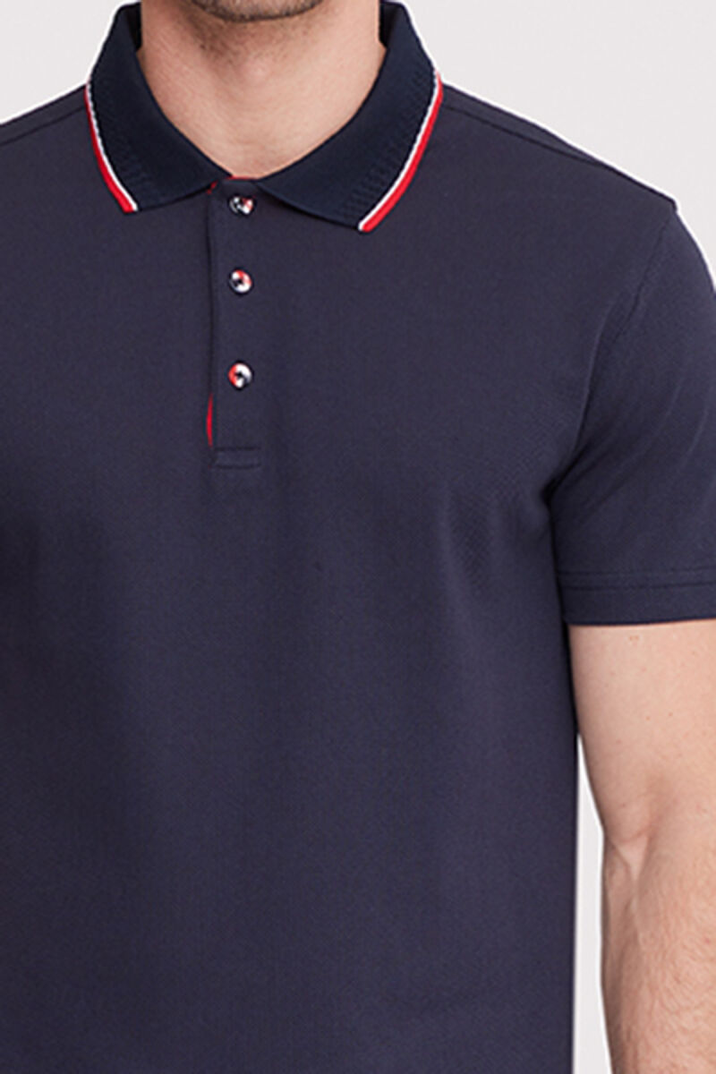 Erkek Lacivert Polo Yaka T-Shirt - 4