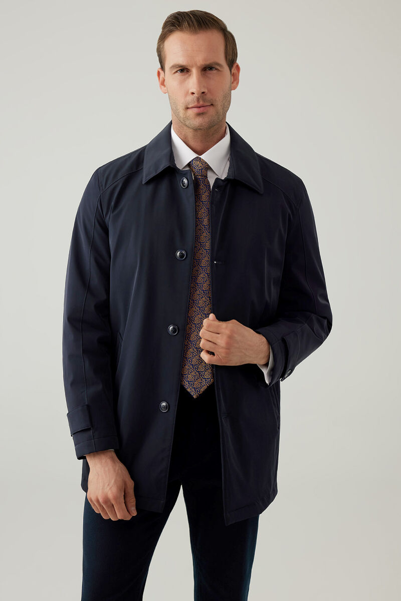 Erkek Lacivert Regular Fit Apolet Kol Kaban - 1