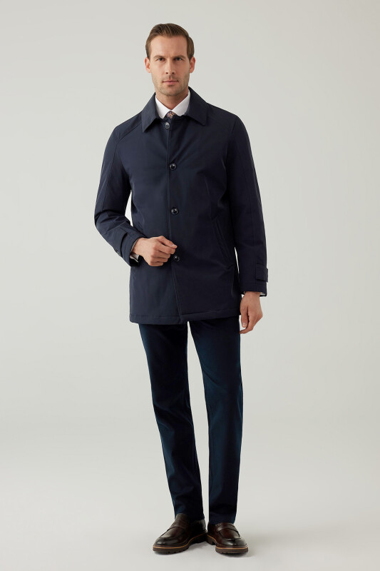 Erkek Lacivert Regular Fit Apolet Kol Kaban