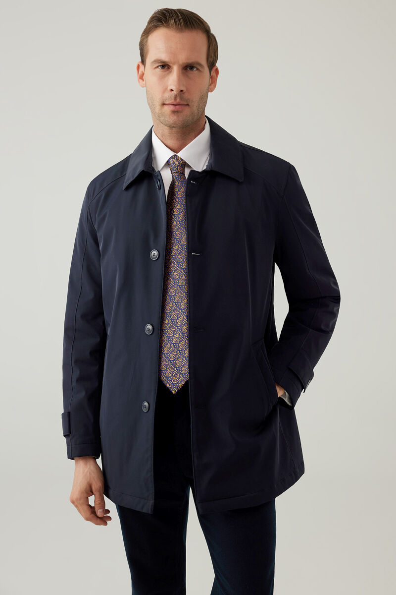 Erkek Lacivert Regular Fit Apolet Kol Kaban - 5