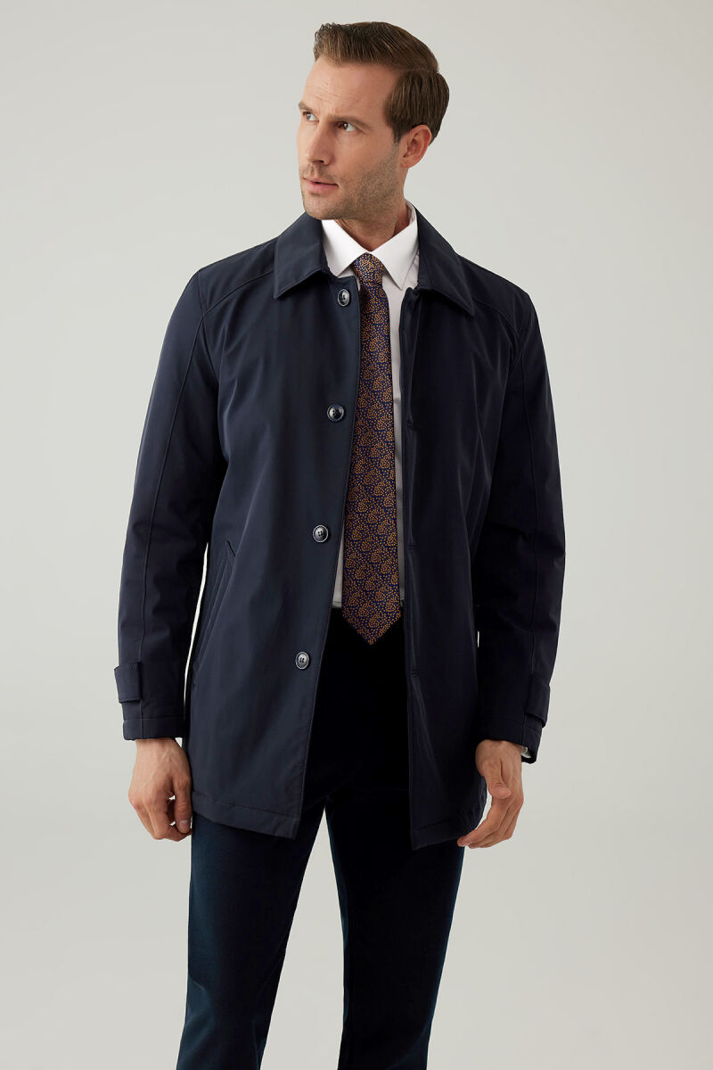 Erkek Lacivert Regular Fit Apolet Kol Kaban - 7