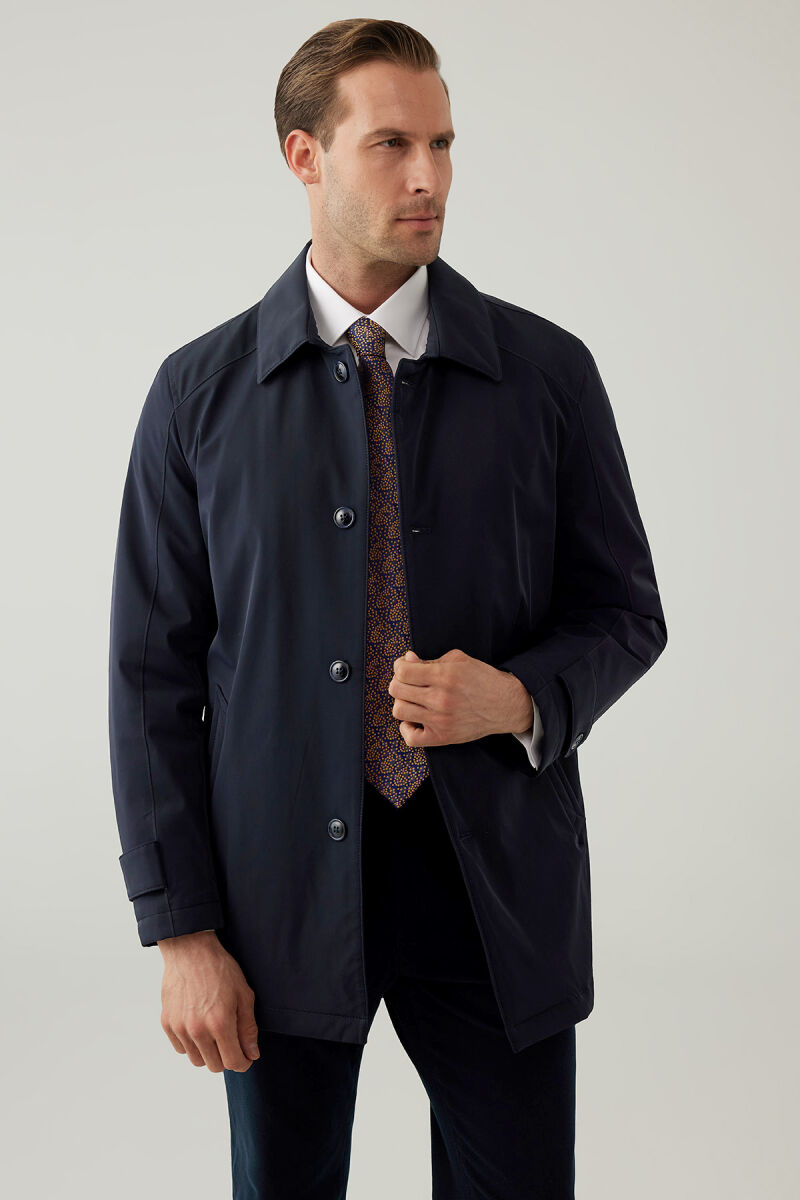 Erkek Lacivert Regular Fit Apolet Kol Kaban - 8