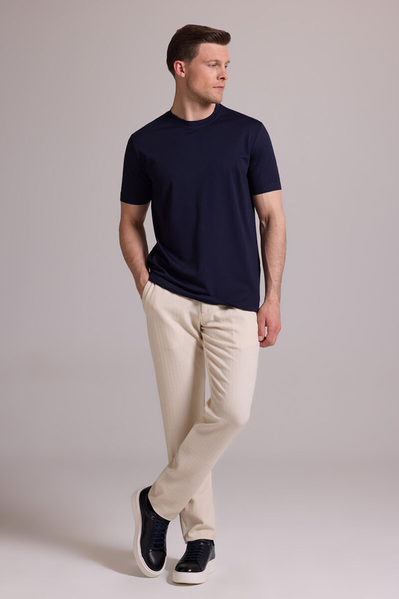 Erkek Lacivert Regular Fit Bisiklet Yaka T-shirt - 4