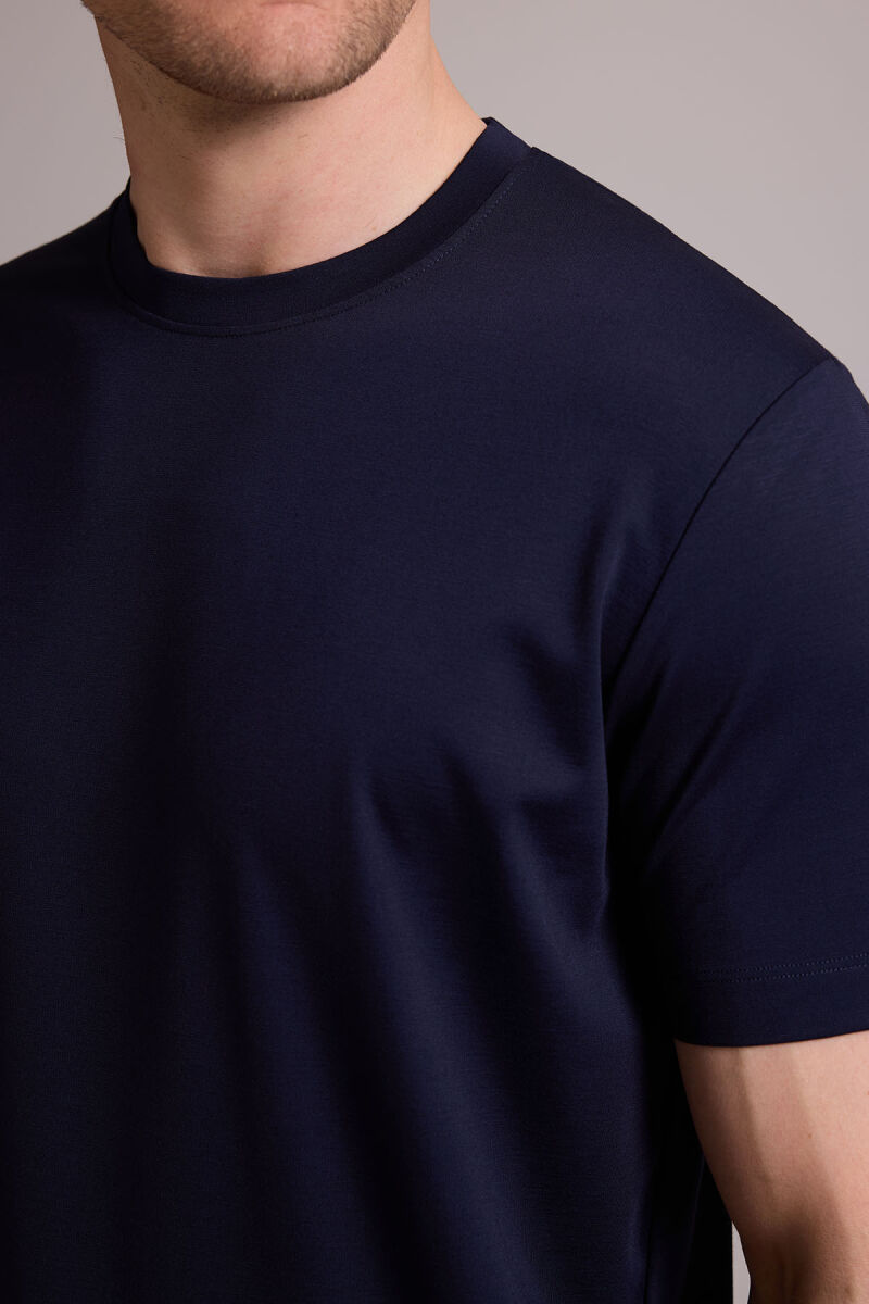 Erkek Lacivert Regular Fit Bisiklet Yaka T-shirt - 7