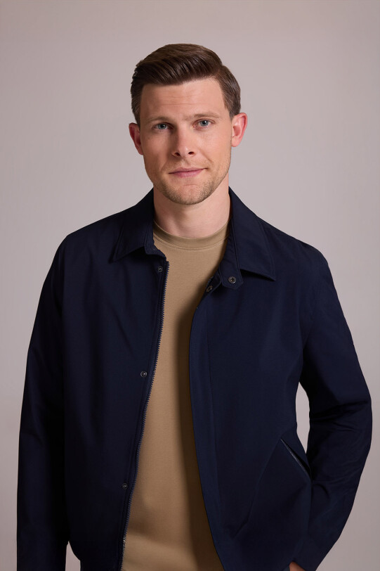 Erkek Lacivert Regular Fit Gömlek Yaka Yazlık Mont