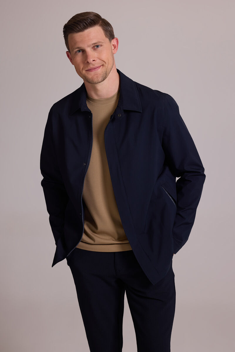 Erkek Lacivert Regular Fit Gömlek Yaka Yazlık Mont - 4