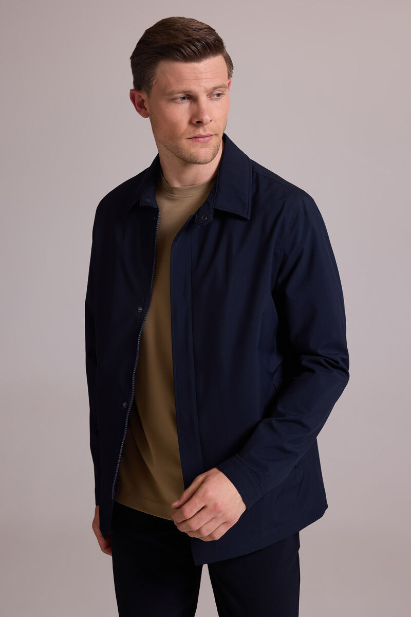 Erkek Lacivert Regular Fit Gömlek Yaka Yazlık Mont - 5