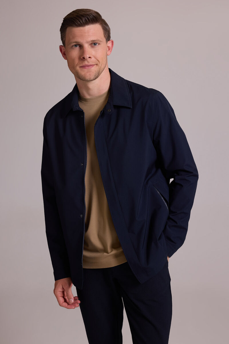 Erkek Lacivert Regular Fit Gömlek Yaka Yazlık Mont - 6