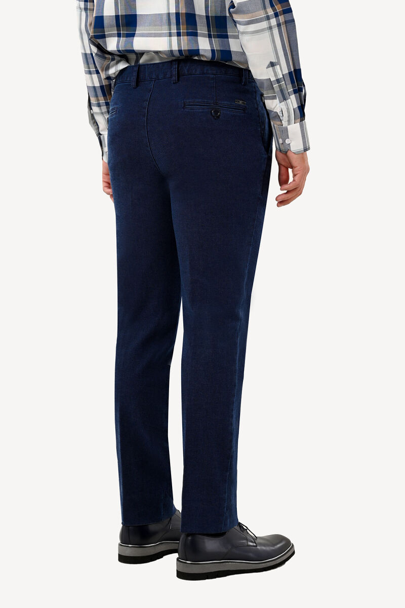 Erkek Lacivert Regular Fit Kanvars Pantolon - 3