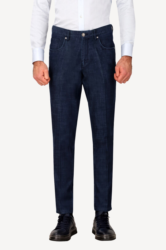 Erkek Lacivert Regular Fit Kot Pantolon