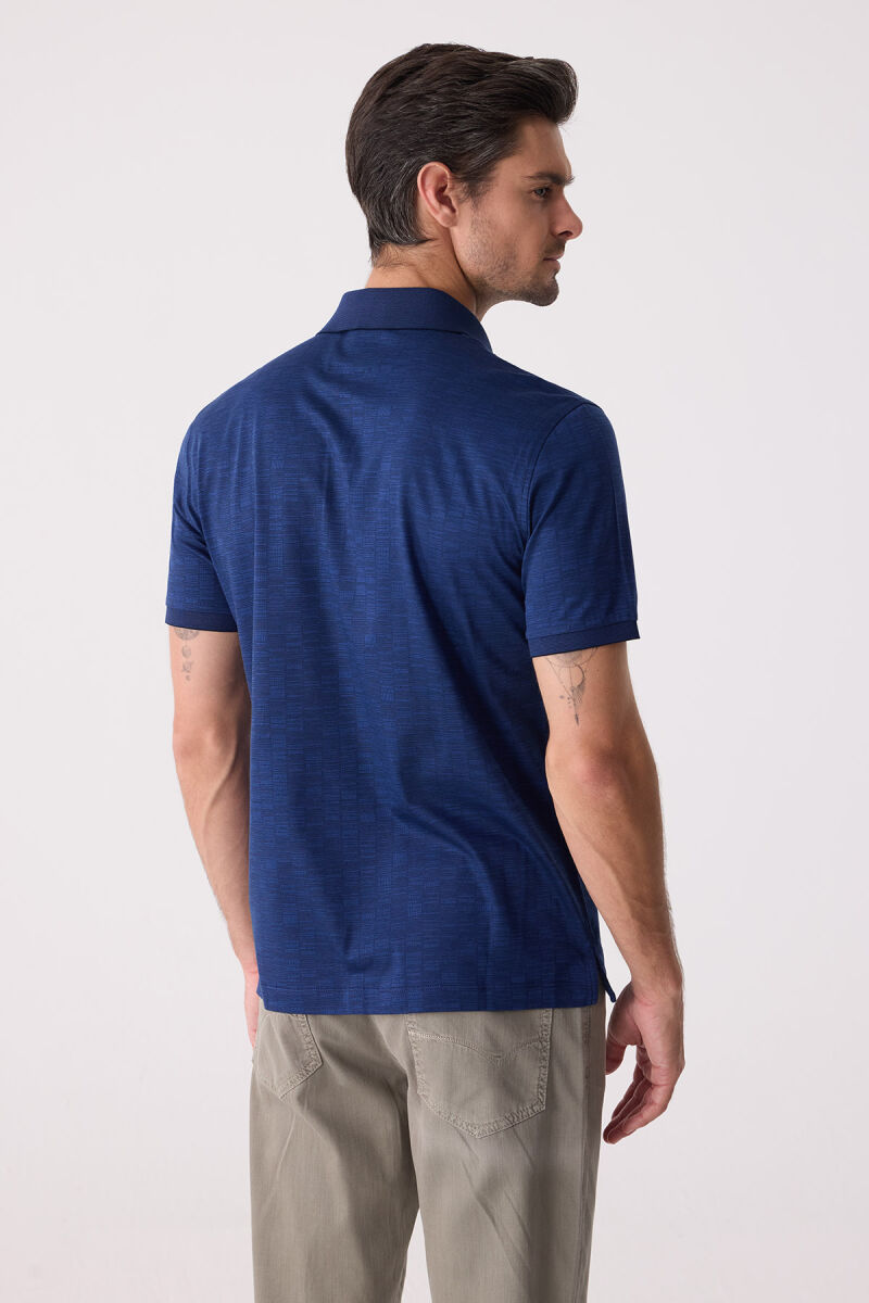 Erkek Lacivert Regular Fit Merserize Polo Yaka Tişört - 8