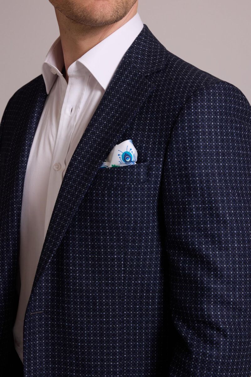 Erkek Lacivert Regular Fit Mono Yaka %100 Yün Ceket - 11