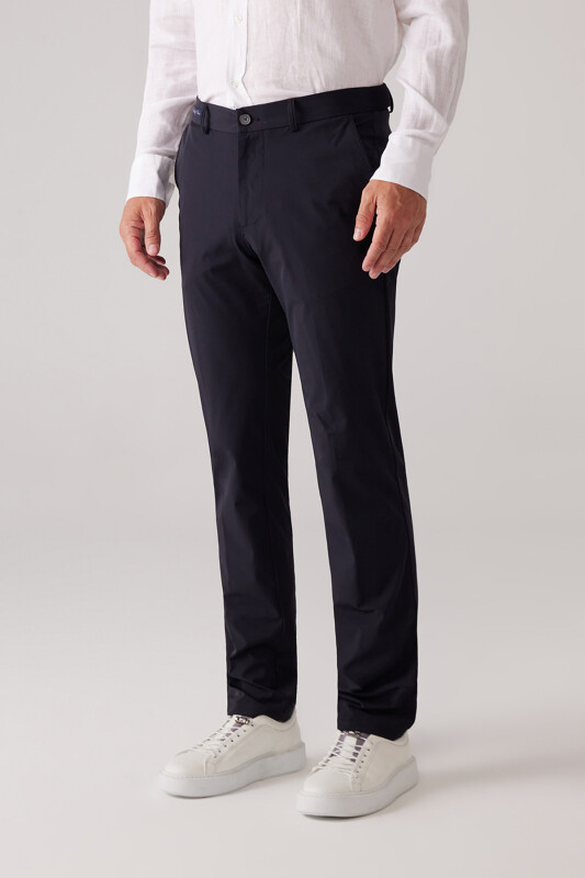 Erkek Lacivert Regular Fit Paraşüt Kumaş Pantolon