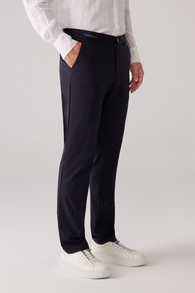 Erkek Lacivert Regular Fit Paraşüt Kumaş Pantolon - 3