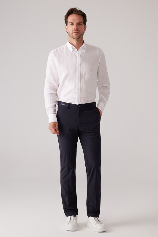 Erkek Lacivert Regular Fit Paraşüt Kumaş Pantolon