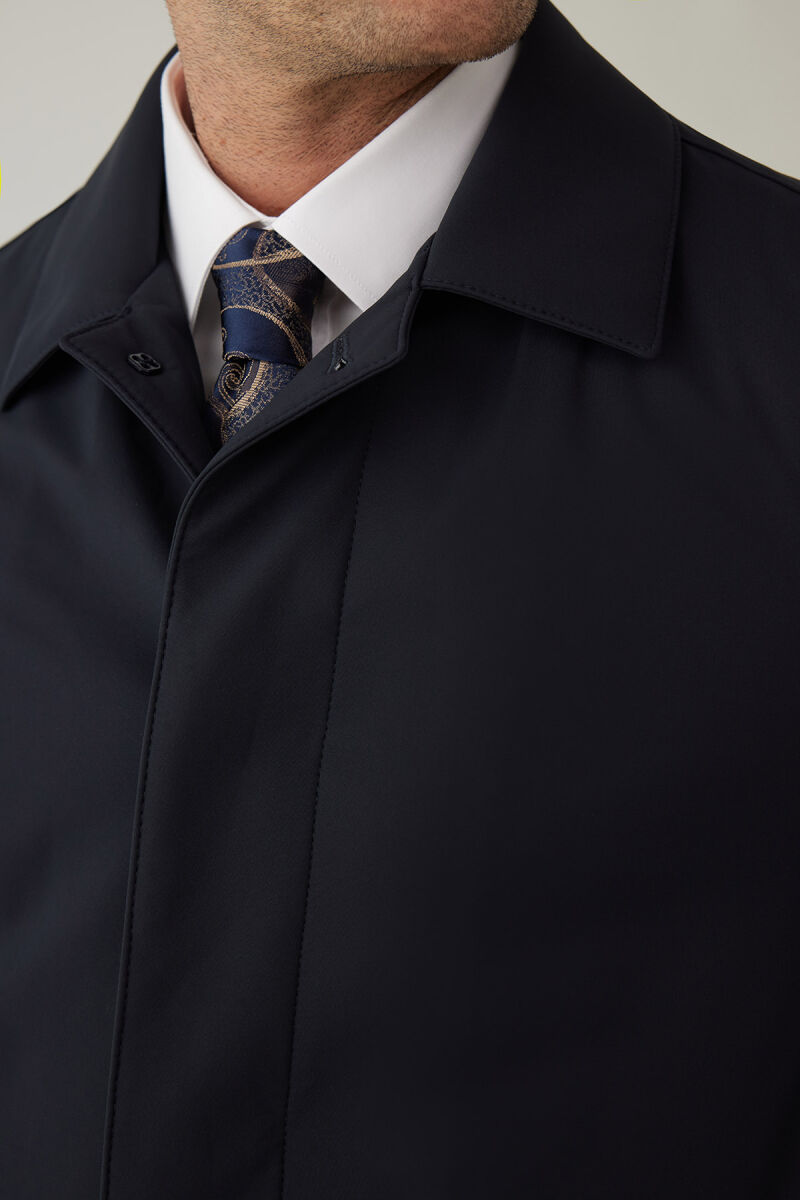 Erkek Lacivert Regular Fit Pardesü - 10