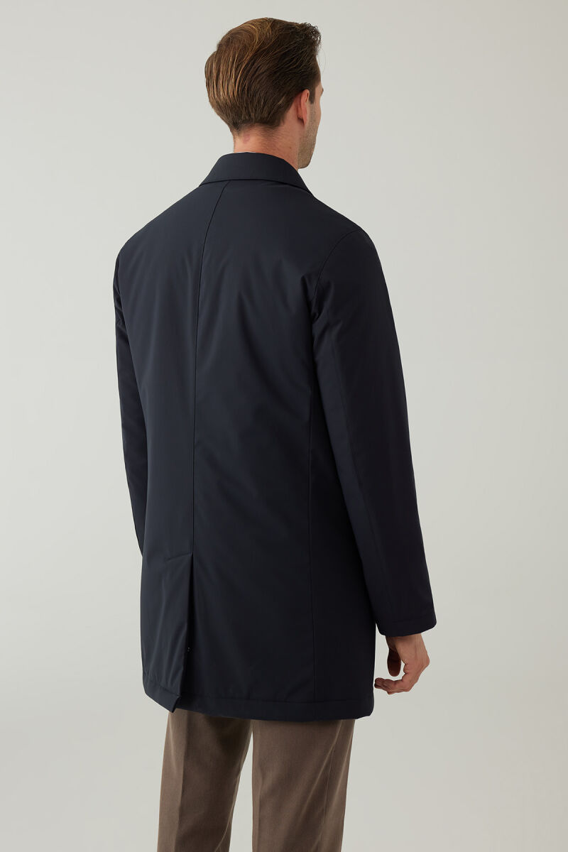 Erkek Lacivert Regular Fit Pardesü - 12