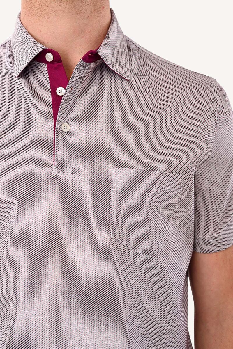 Erkek Vizon Regular Fit Polo Yaka Desenli Tshirt - 4