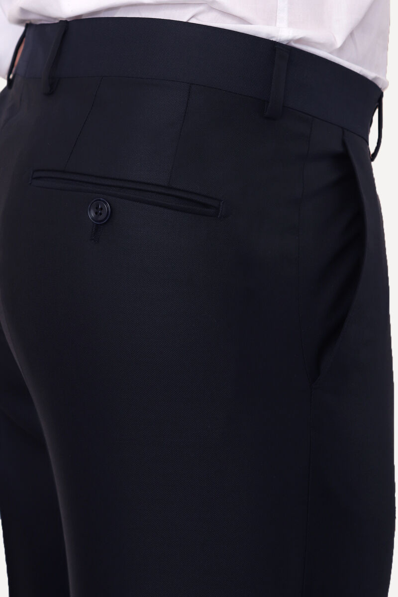 Erkek Lacivert Regular Fit Sivri Yaka Takım Elbise - 5