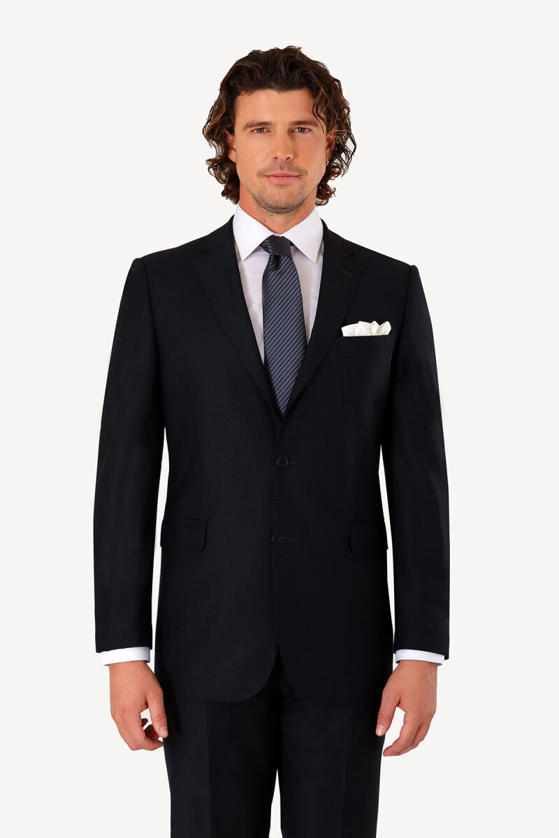 Erkek Lacivert Regular Fit Takım Elbise - 2