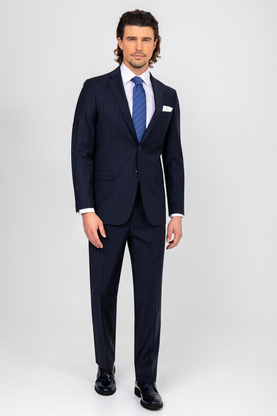 Erkek Lacivert Regular Fit Takım Elbise