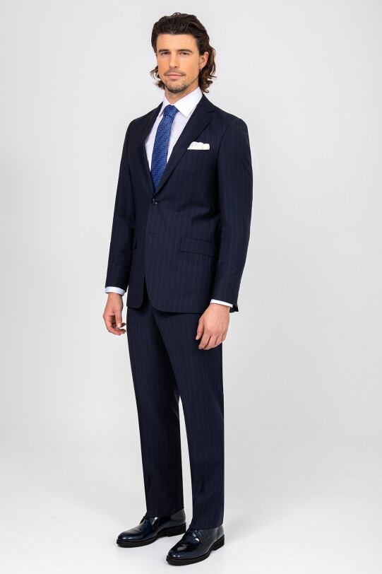 Erkek Lacivert Regular Fit Takım Elbise