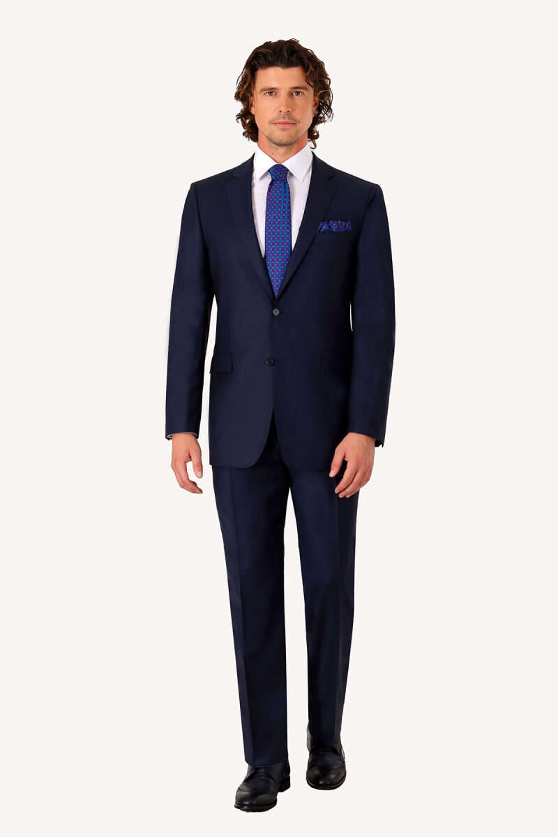 Erkek Lacivert Regular Fit Takım Elbise - 1