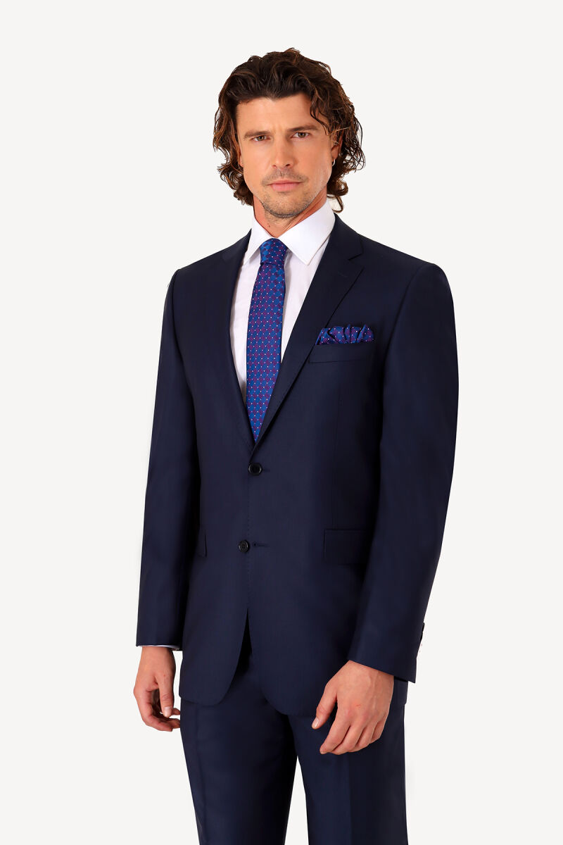 Erkek Lacivert Regular Fit Takım Elbise - 3